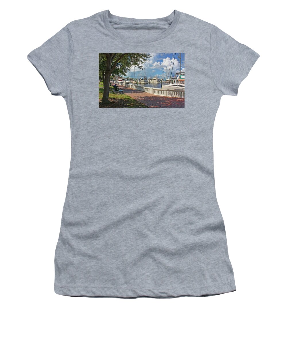 Downtown Bradenton Women's T-Shirt featuring the photograph Bradenton Florida Waterfront 2 by HH Photography of Florida