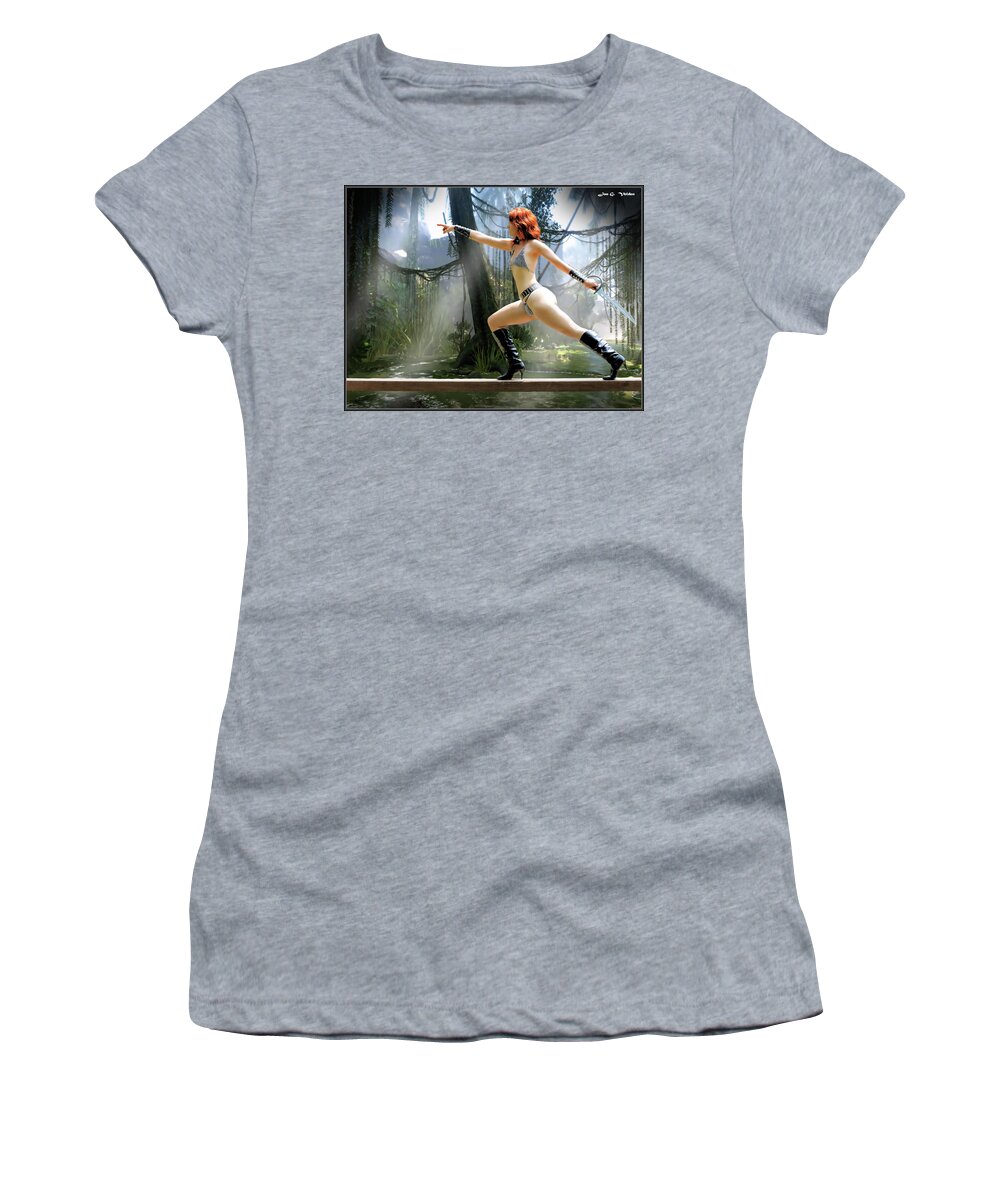 Amazon Women's T-Shirt featuring the photograph Bridge Charge by Jon Volden