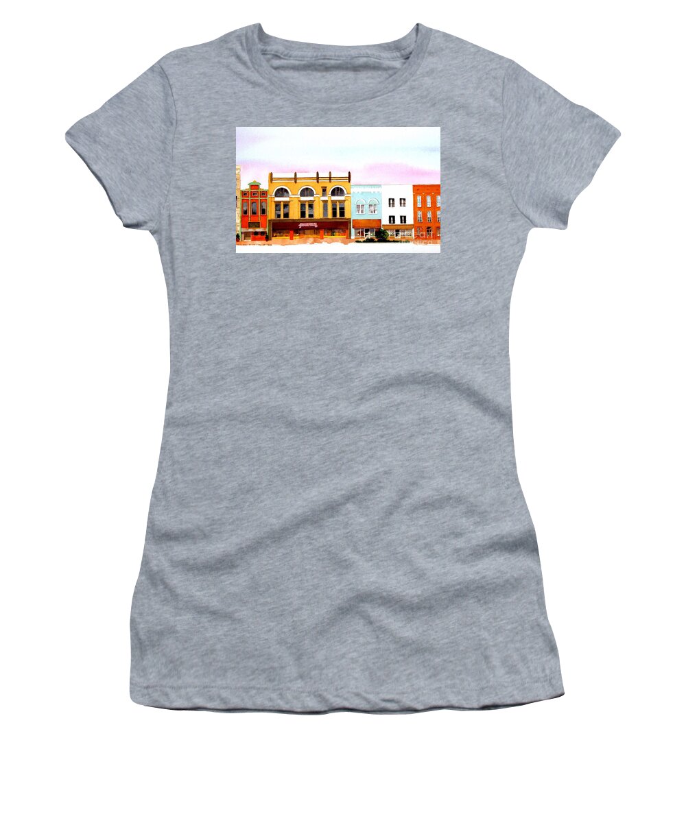 Architecture Women's T-Shirt featuring the painting Broadway #2 by William Renzulli