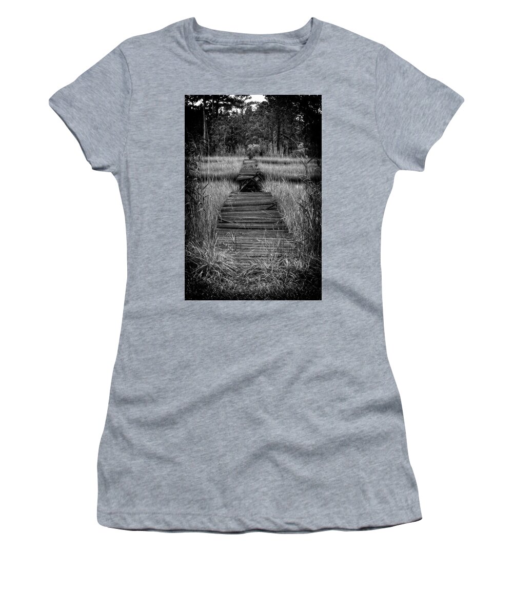 Walkway Women's T-Shirt featuring the photograph Broken Path by Alan Raasch