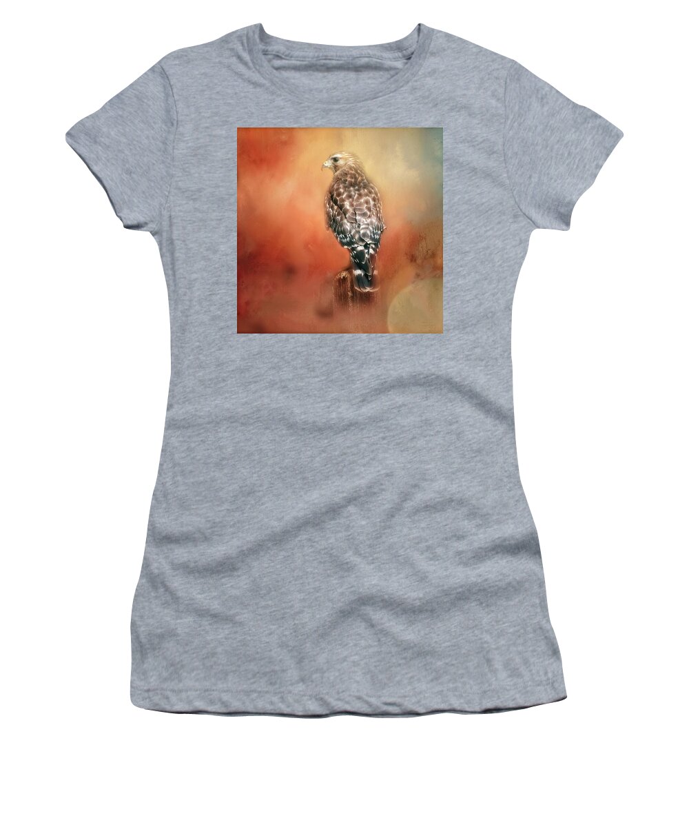 Wildlife Women's T-Shirt featuring the photograph Brown Shouldered Hawk by Marjorie Whitley