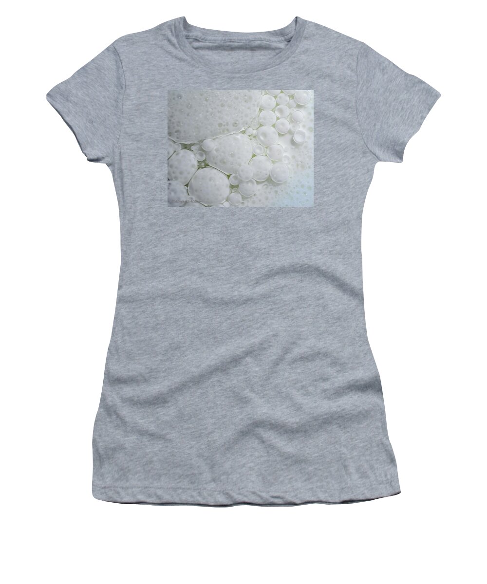 Abstract Women's T-Shirt featuring the photograph Bubble and Milk Shake Art by LeeAnn McLaneGoetz McLaneGoetzStudioLLCcom