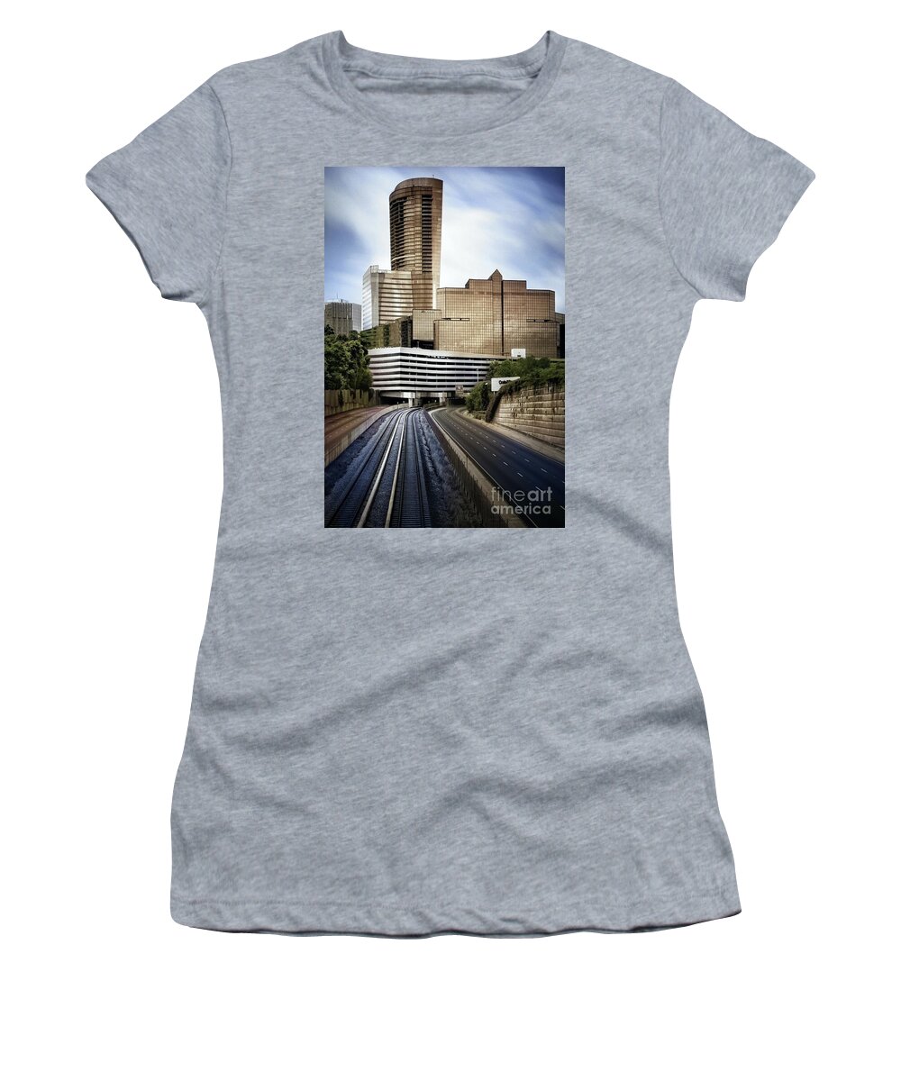 Buckhead Financial District Women's T-Shirt featuring the photograph Buckhead 400 Walking Dead by Doug Sturgess