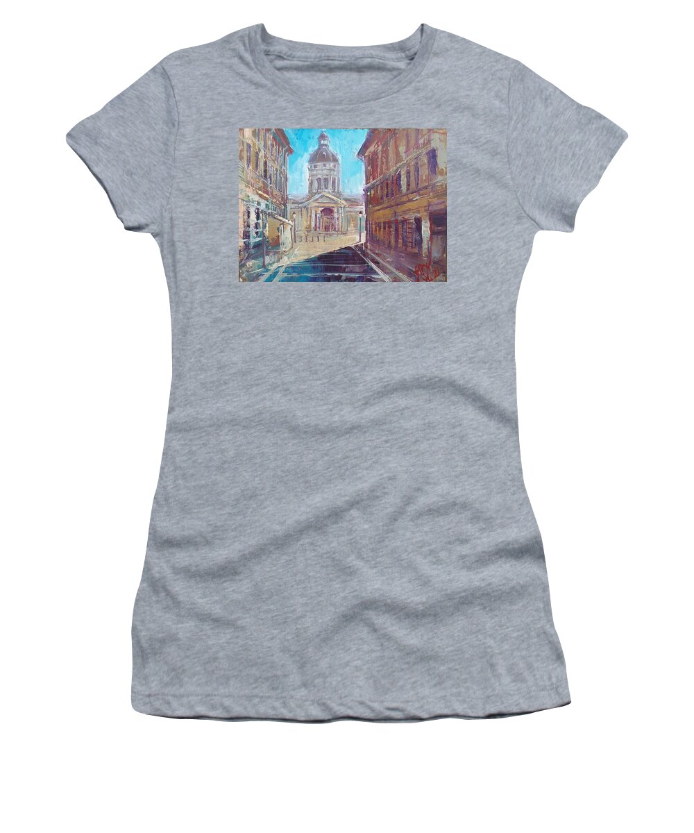 Budapest Women's T-Shirt featuring the painting Budapest, St. Stephen's Basilica by Lorand Sipos