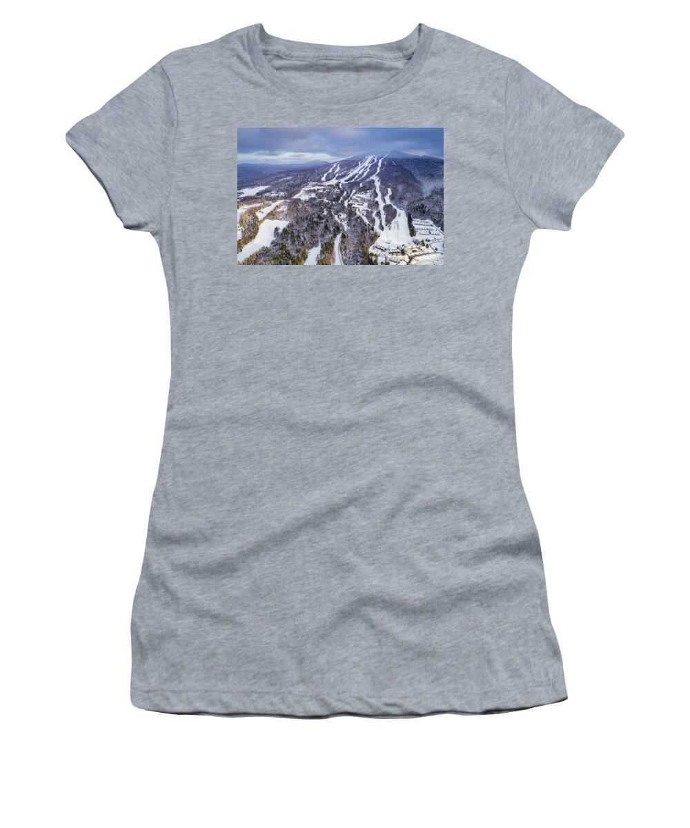 Burke Mountain Women's T-Shirt featuring the photograph Burke Mountain #2 - March 2020 by John Rowe