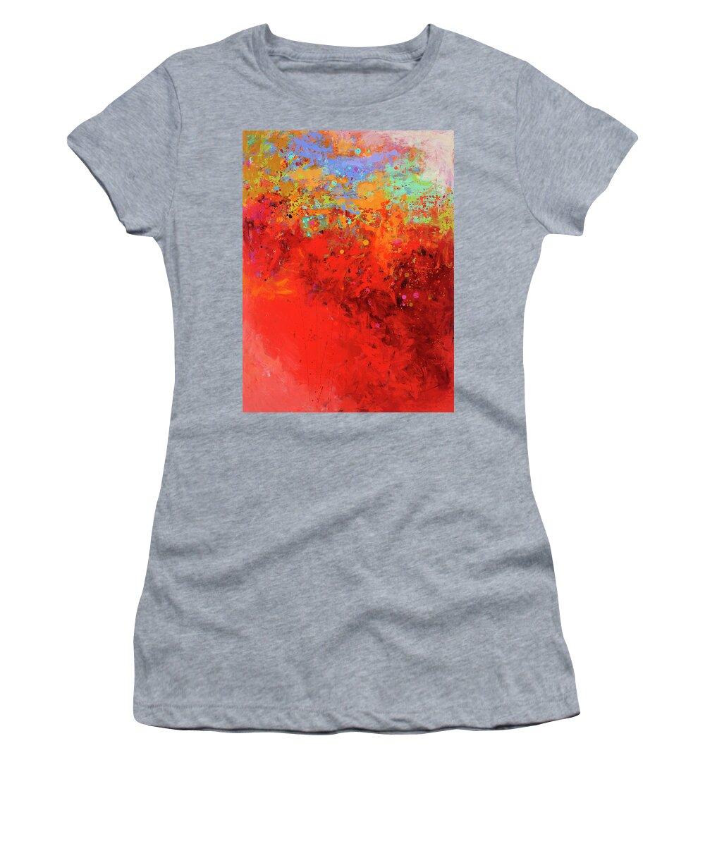 Abstract Art Women's T-Shirt featuring the painting Burning Bright #5 by Jane Davies