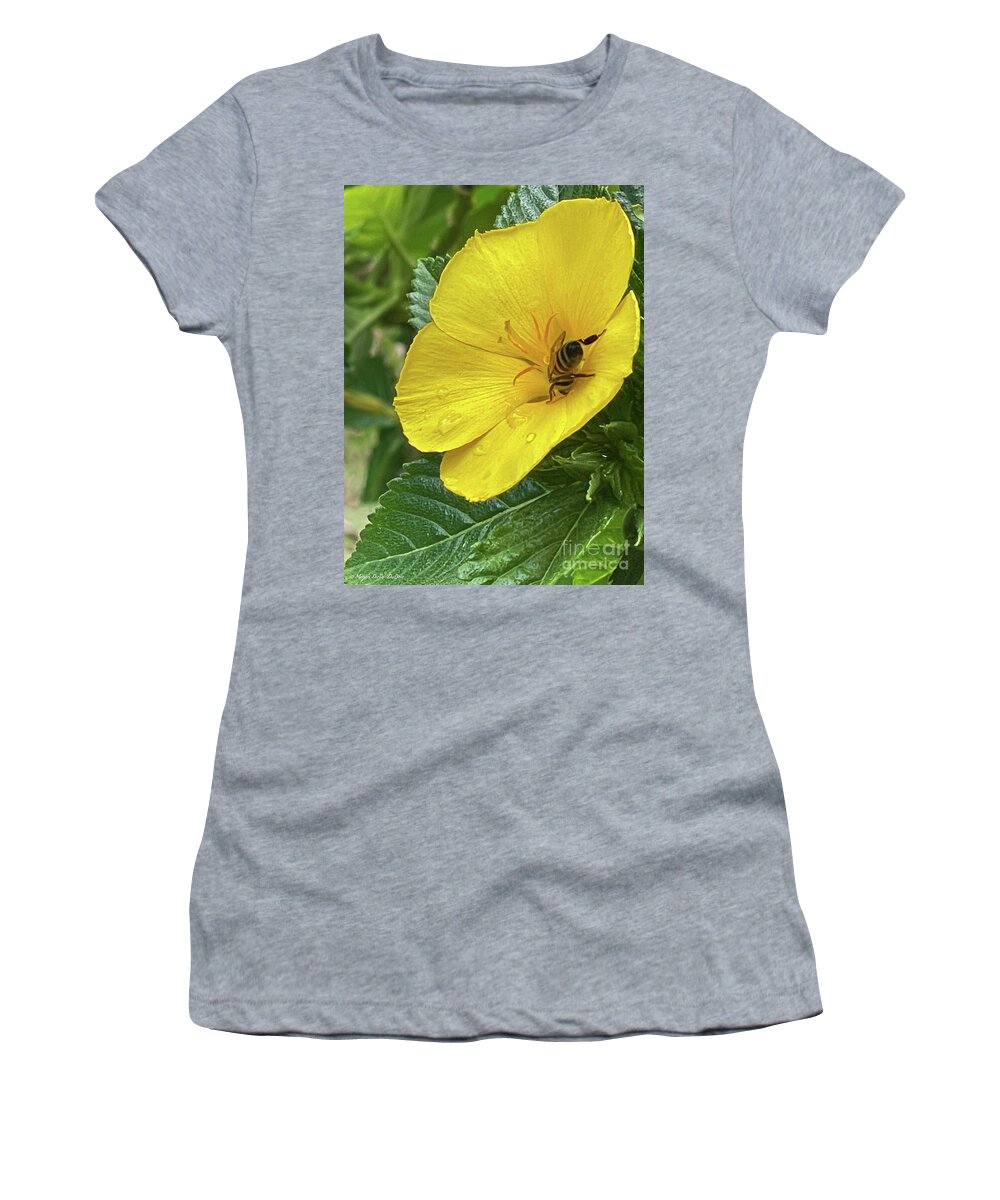 Yellow Alder Women's T-Shirt featuring the photograph BusyBee by Megan Dirsa-DuBois