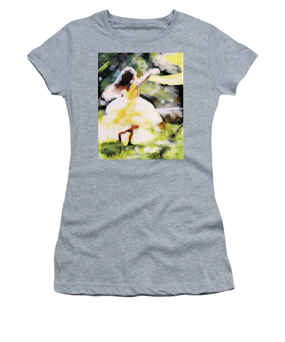  Women's T-Shirt featuring the painting Buttercup by Amy Kuenzie