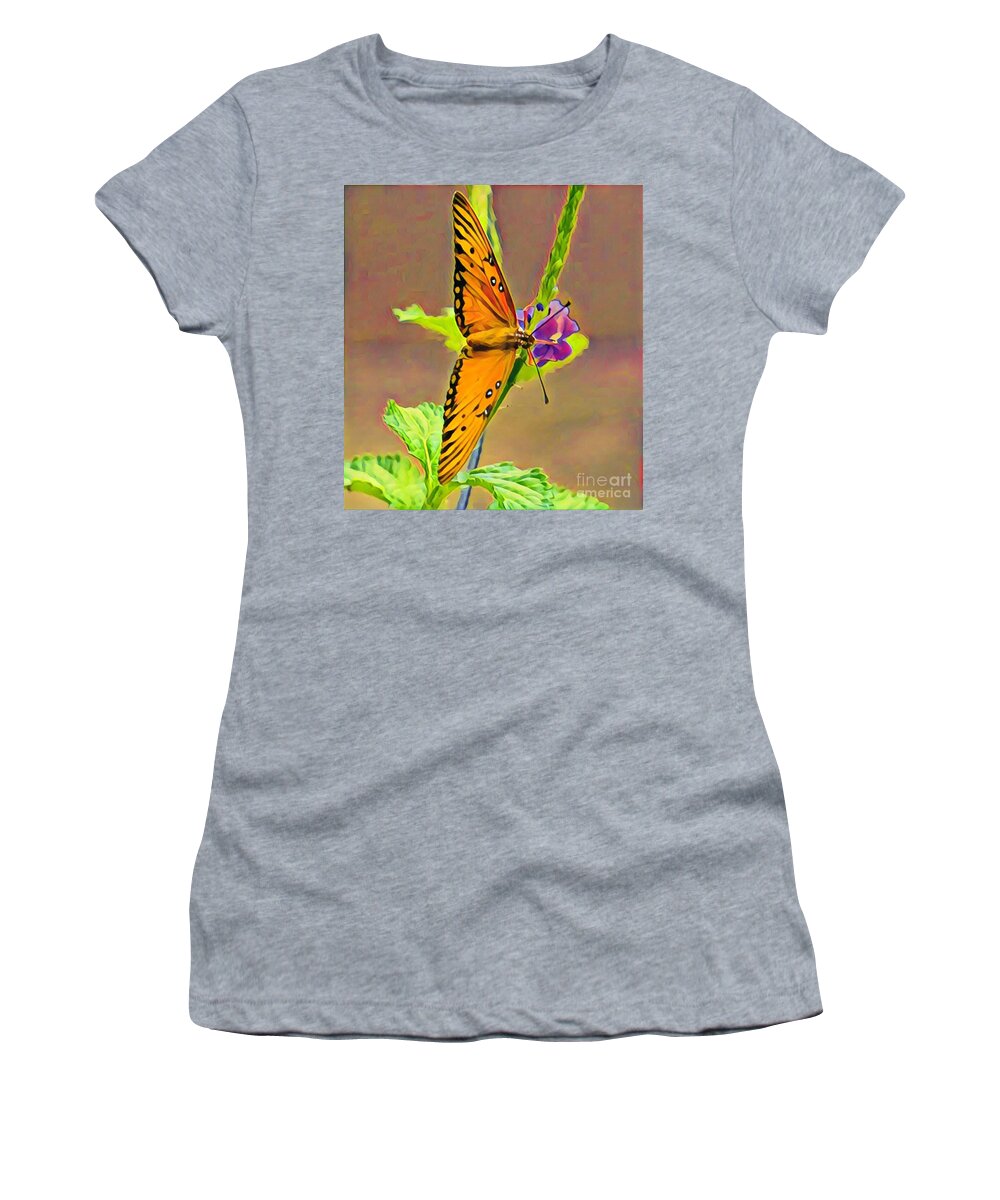 Butterfly Women's T-Shirt featuring the painting Butterfly by Marilyn Smith