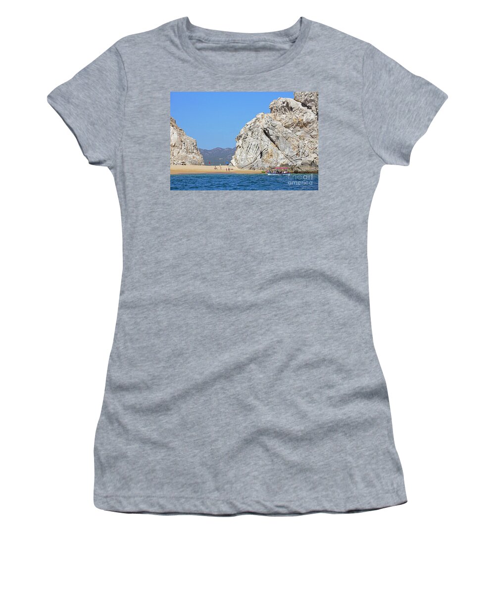 Tourist Boat Women's T-Shirt featuring the photograph Cabo San Lucas at Baja California Sur, Mexico by Arterra Picture Library