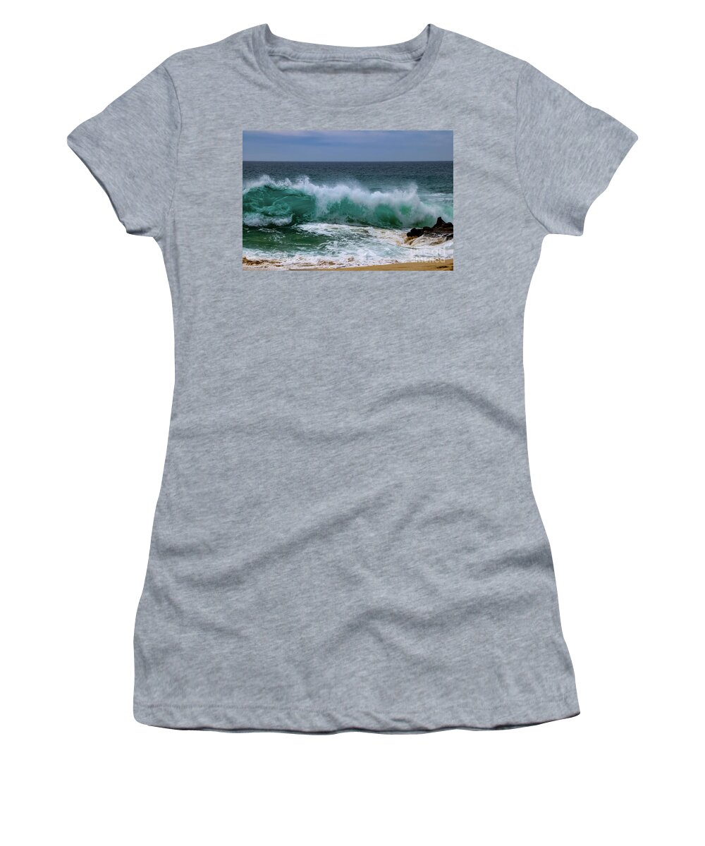 Landscape Women's T-Shirt featuring the photograph Cabo Wave by Theresa D Williams
