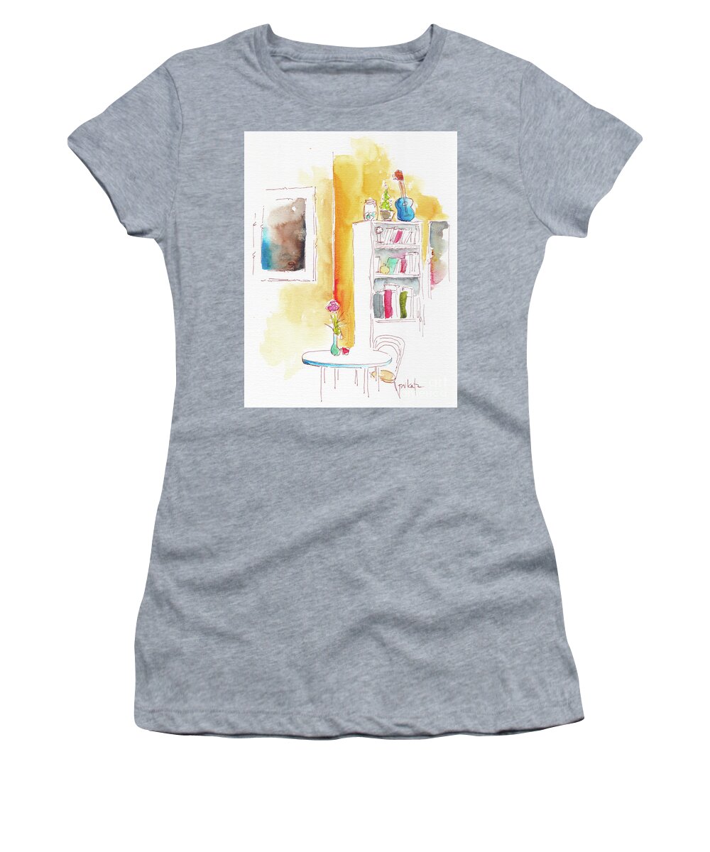 Impressionism Women's T-Shirt featuring the painting Cafe Ng Sternberk Hradcany Prague by Pat Katz