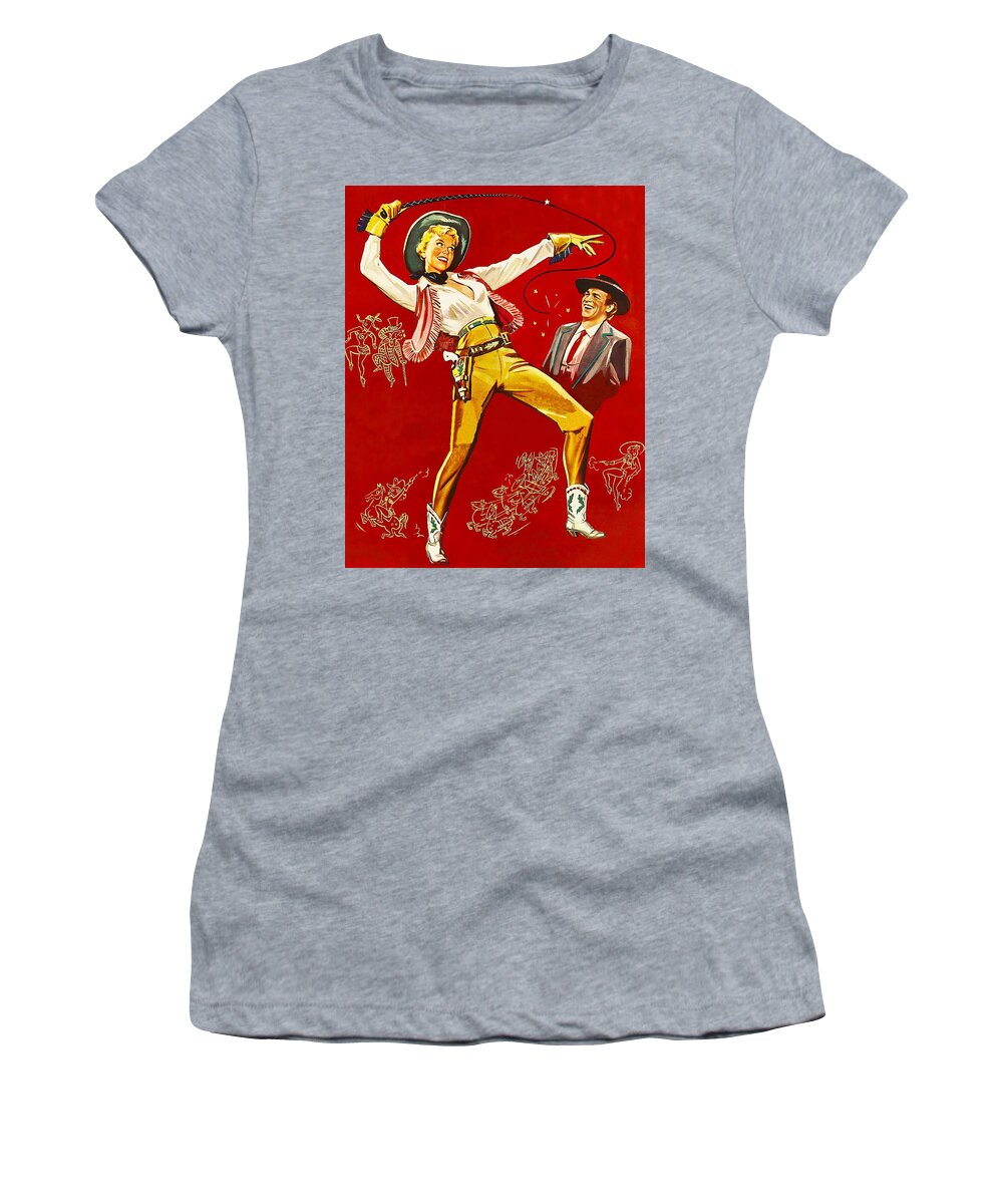 Calamity Women's T-Shirt featuring the painting ''Calamity Jane'' - 1953, movie poster base painting by Movie World Posters