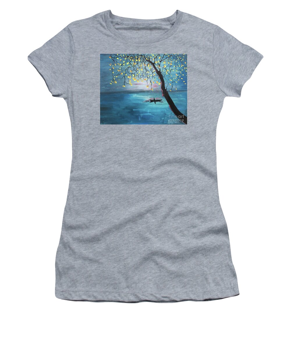 Calm Landscape Women's T-Shirt featuring the painting Calm by Remy Francis