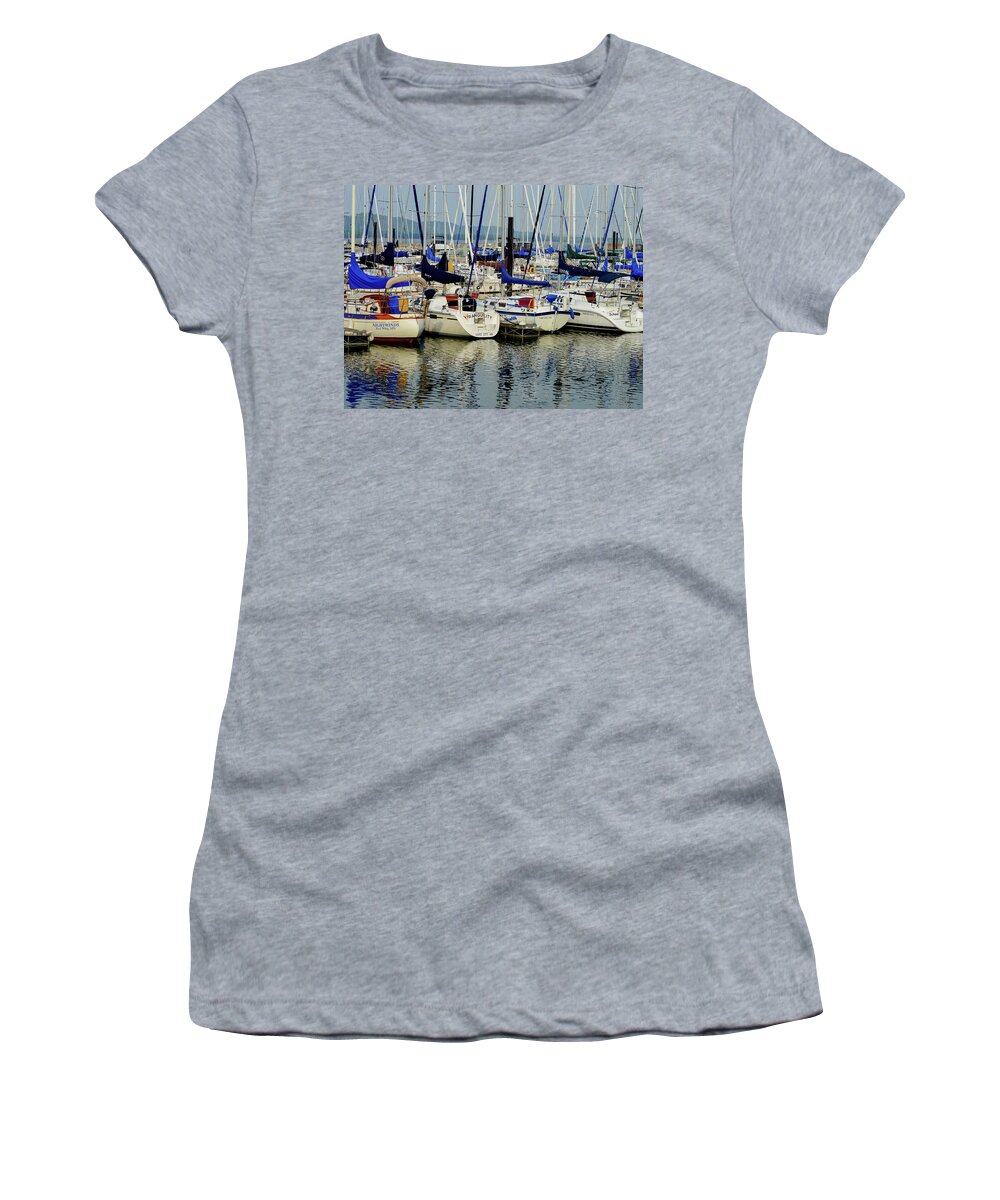 Lake City Marina Women's T-Shirt featuring the photograph Calm Waters by Susie Loechler