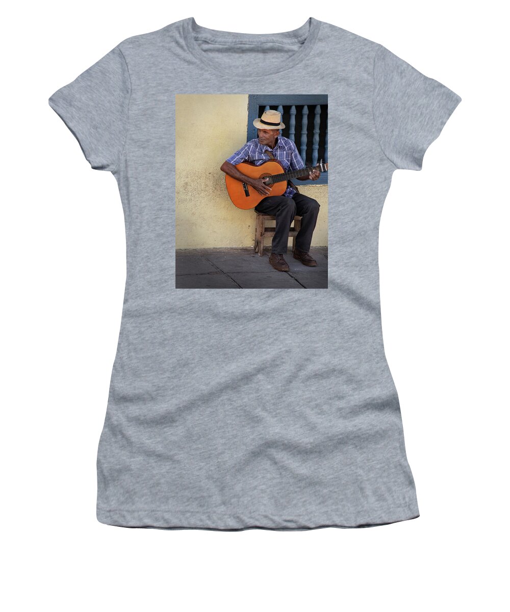 Cuba Women's T-Shirt featuring the photograph Can I Play for You by M Kathleen Warren