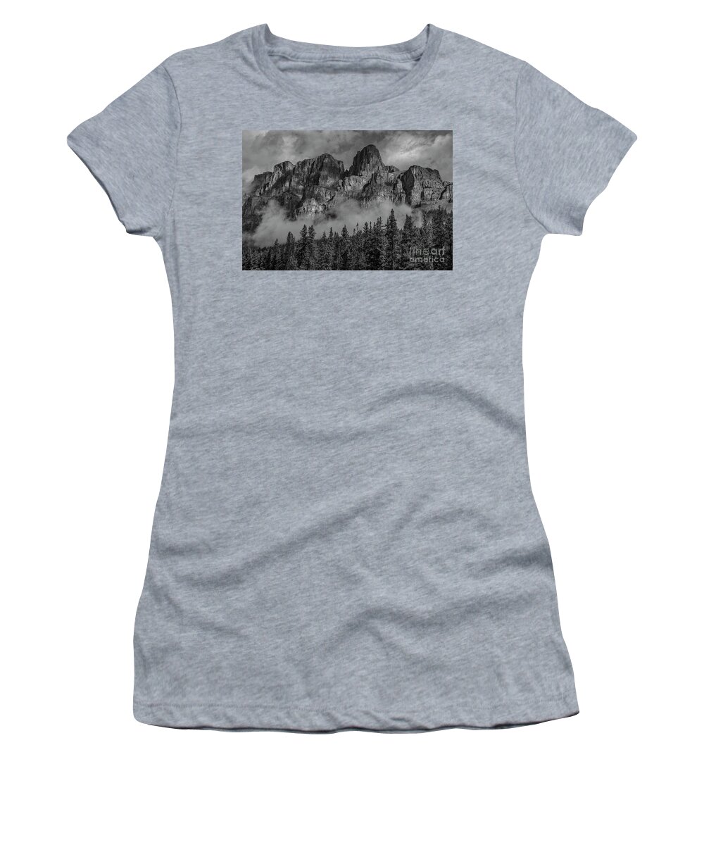 Black And White Women's T-Shirt featuring the photograph Canadian Castles by Seth Betterly