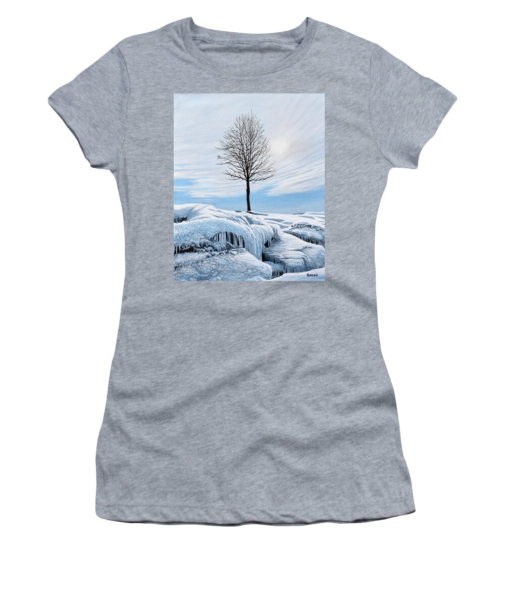 Frozen Women's T-Shirt featuring the painting Canadian Perseverance by Kenneth M Kirsch
