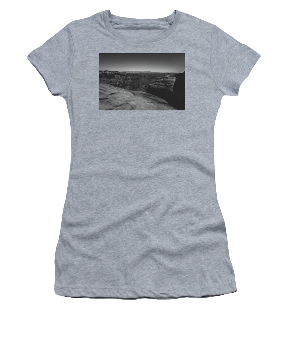  Women's T-Shirt featuring the photograph Canyonlands BW by William Boggs