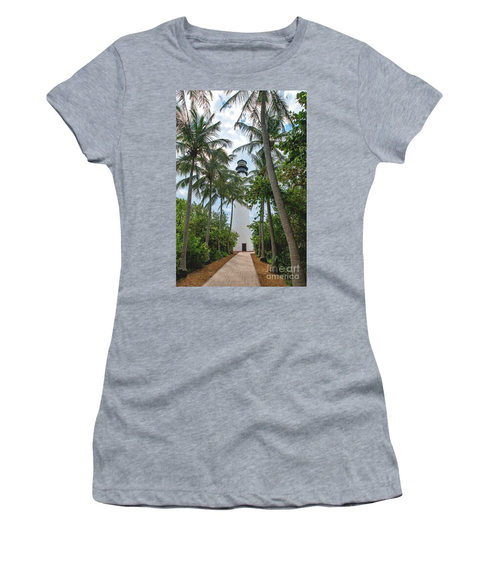 Cape Women's T-Shirt featuring the photograph Cape Florida Lighthouse on Key Biscayne by Beachtown Views