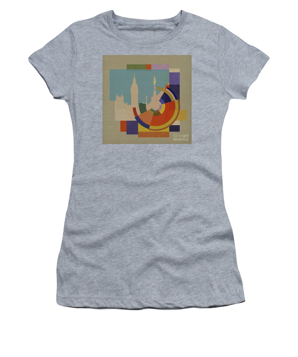 London Women's T-Shirt featuring the mixed media Capital Square - Big Ben by BFA Prints