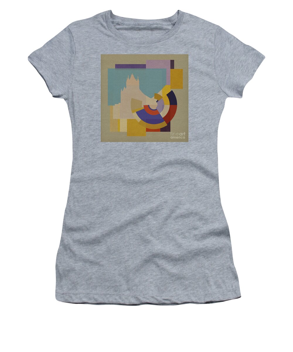 London Women's T-Shirt featuring the mixed media Capital Square - Tower Bridge by BFA Prints