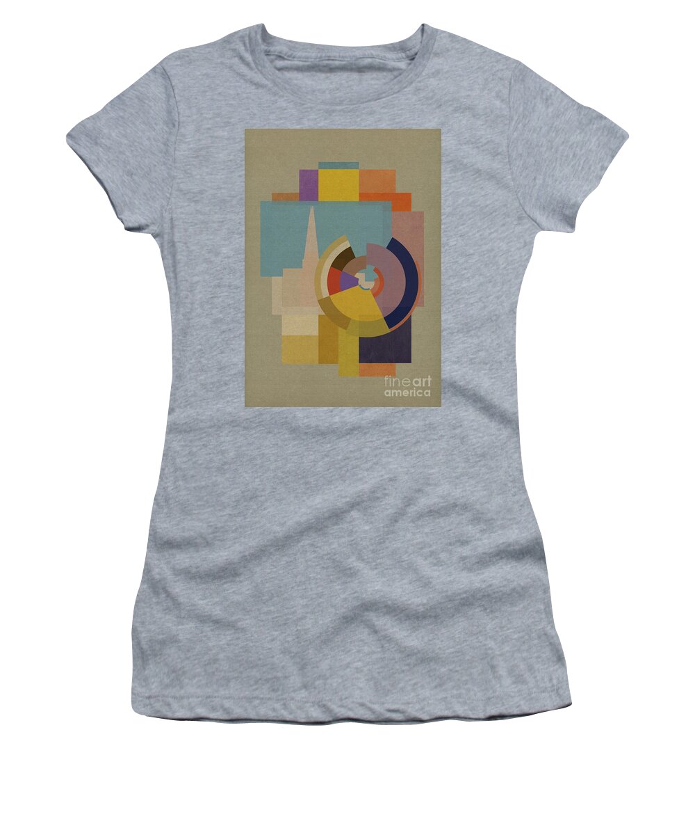 London Women's T-Shirt featuring the mixed media Capital Squares - Shard by BFA Prints