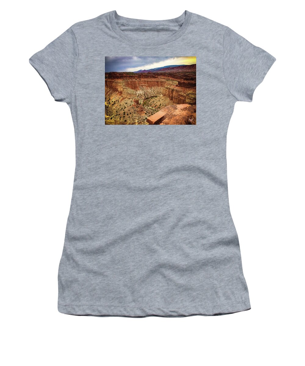 Capitolreefnationalpark Women's T-Shirt featuring the photograph Capitol Reef NP by Pam Rendall