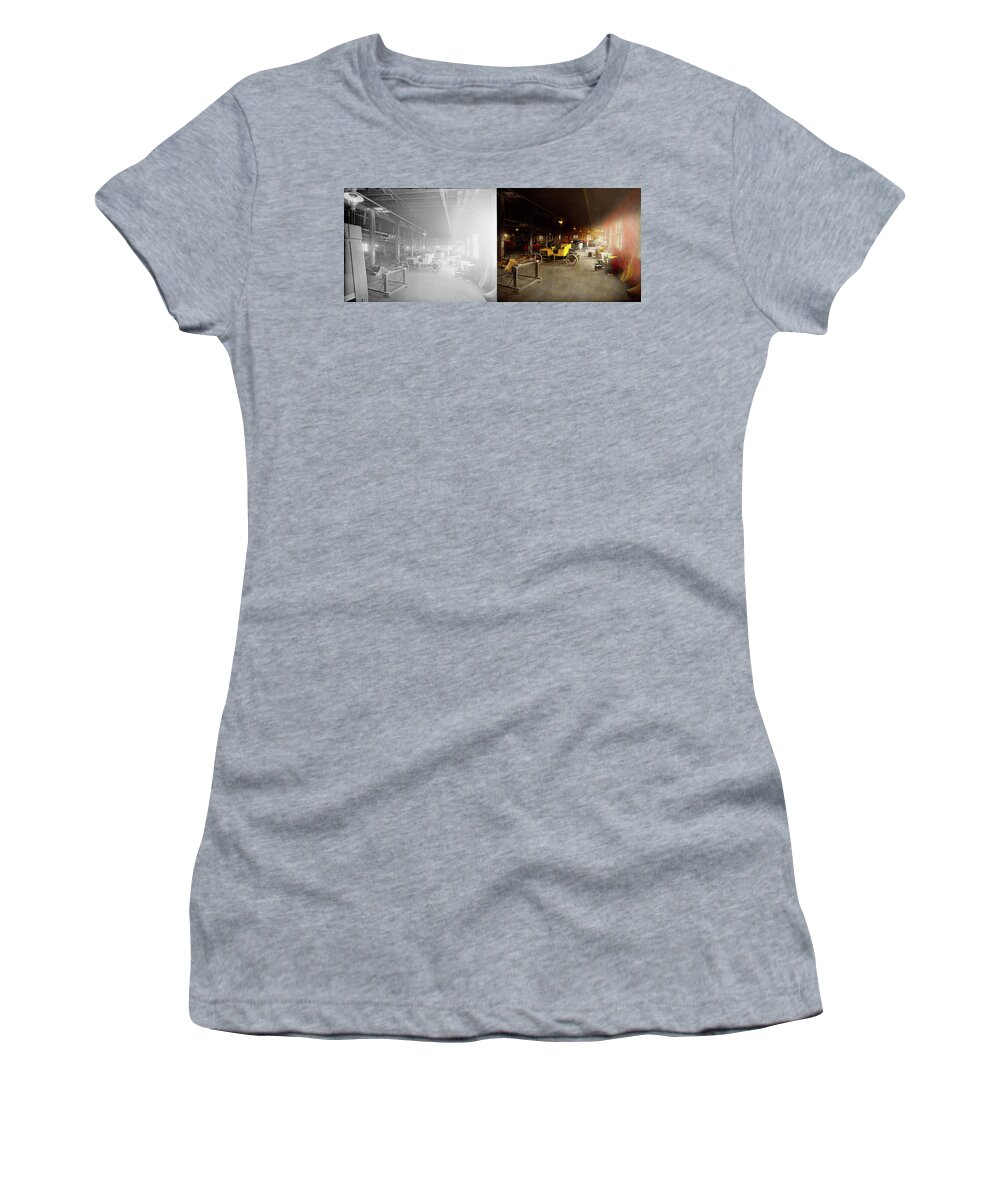 Car Women's T-Shirt featuring the photograph Car - Factory - Hackett Motor Car 1916 - Side by Side by Mike Savad