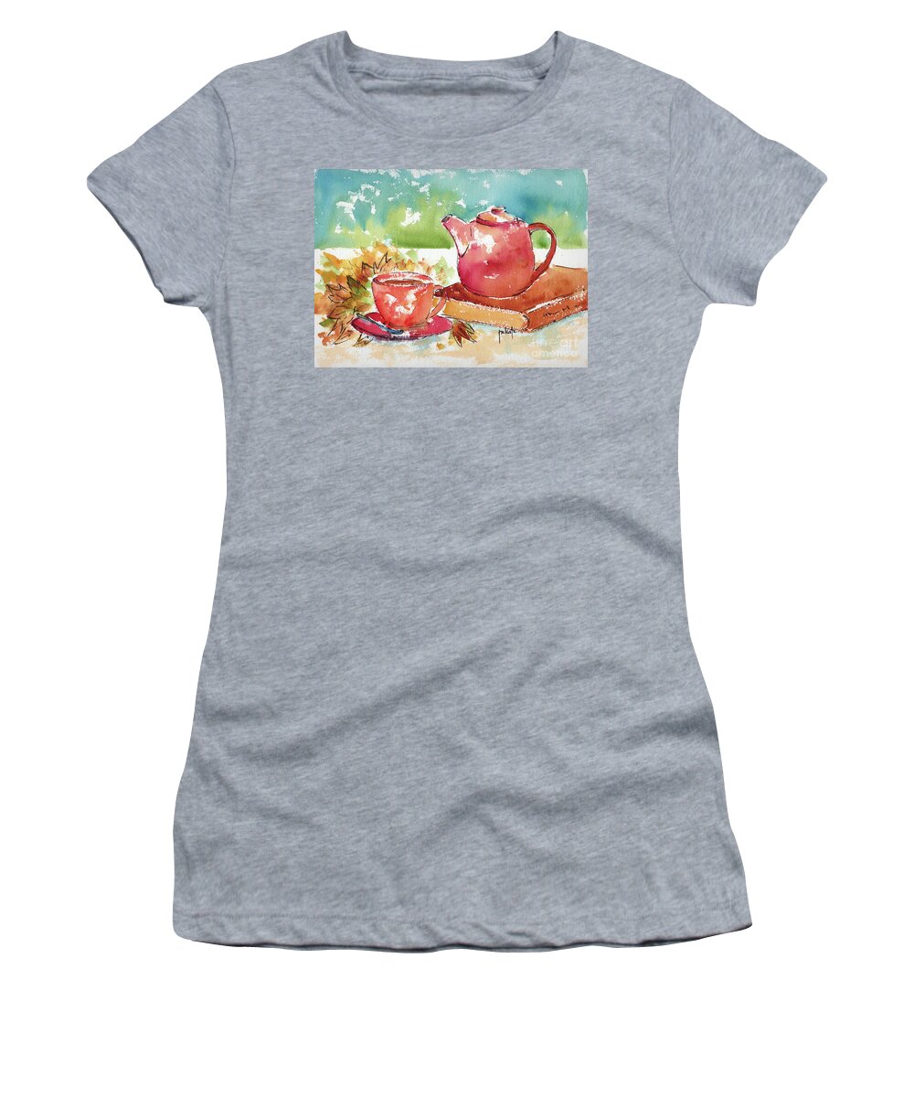 Impressionism Women's T-Shirt featuring the painting Care For A Cuppa by Pat Katz