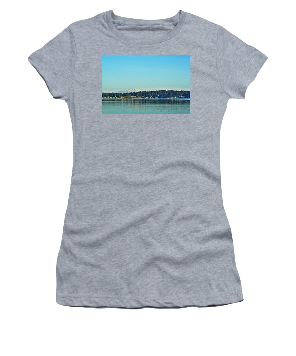 Salish Sea Women's T-Shirt featuring the photograph Carr Inlet by Bill TALICH