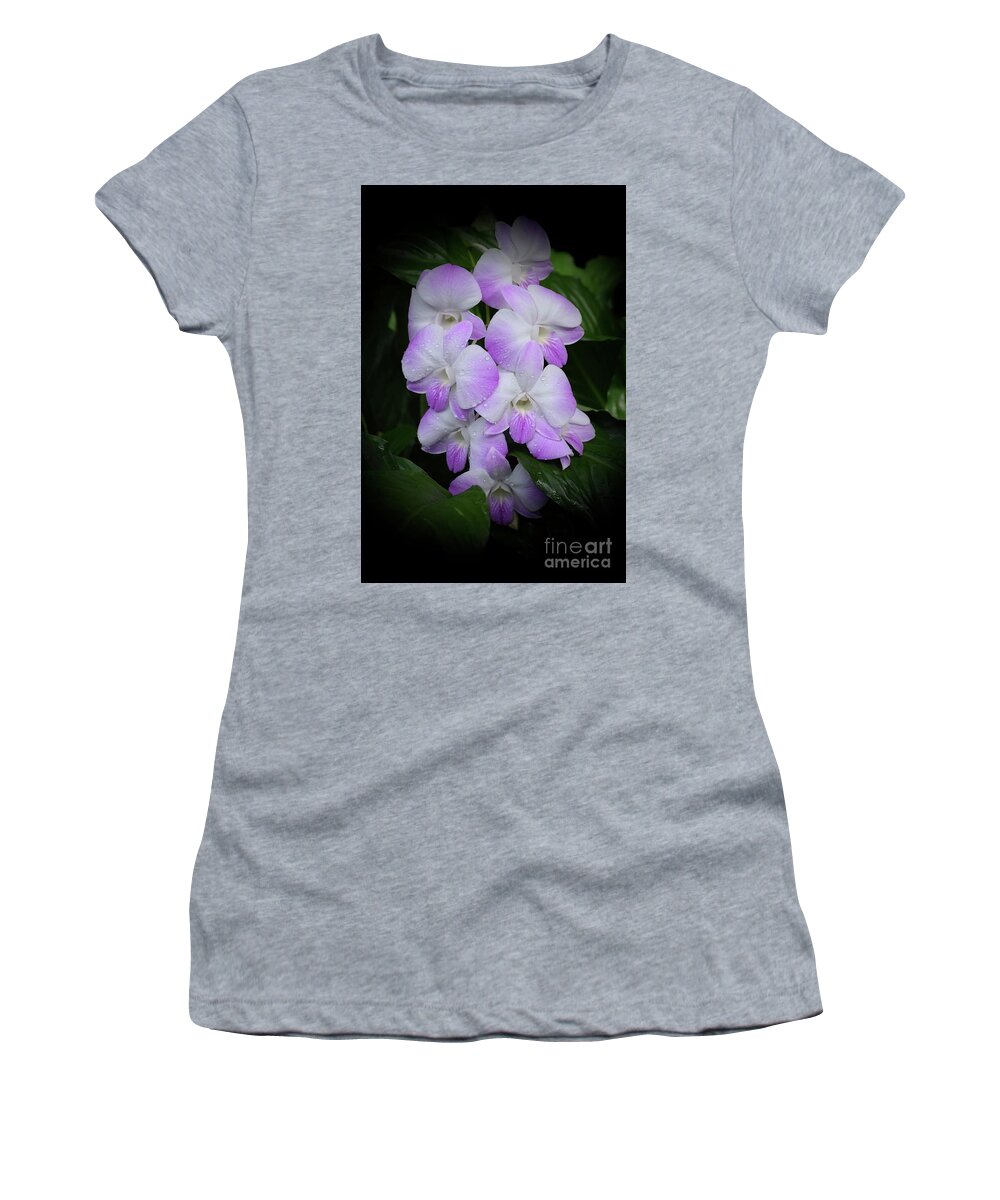 Art Women's T-Shirt featuring the photograph Cascading Orchids by Jeannie Rhode