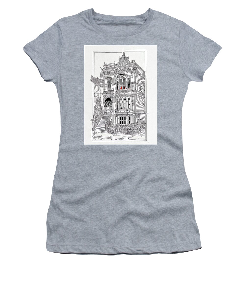 Drawings Women's T-Shirt featuring the photograph Castles On California Street by Ira Shander