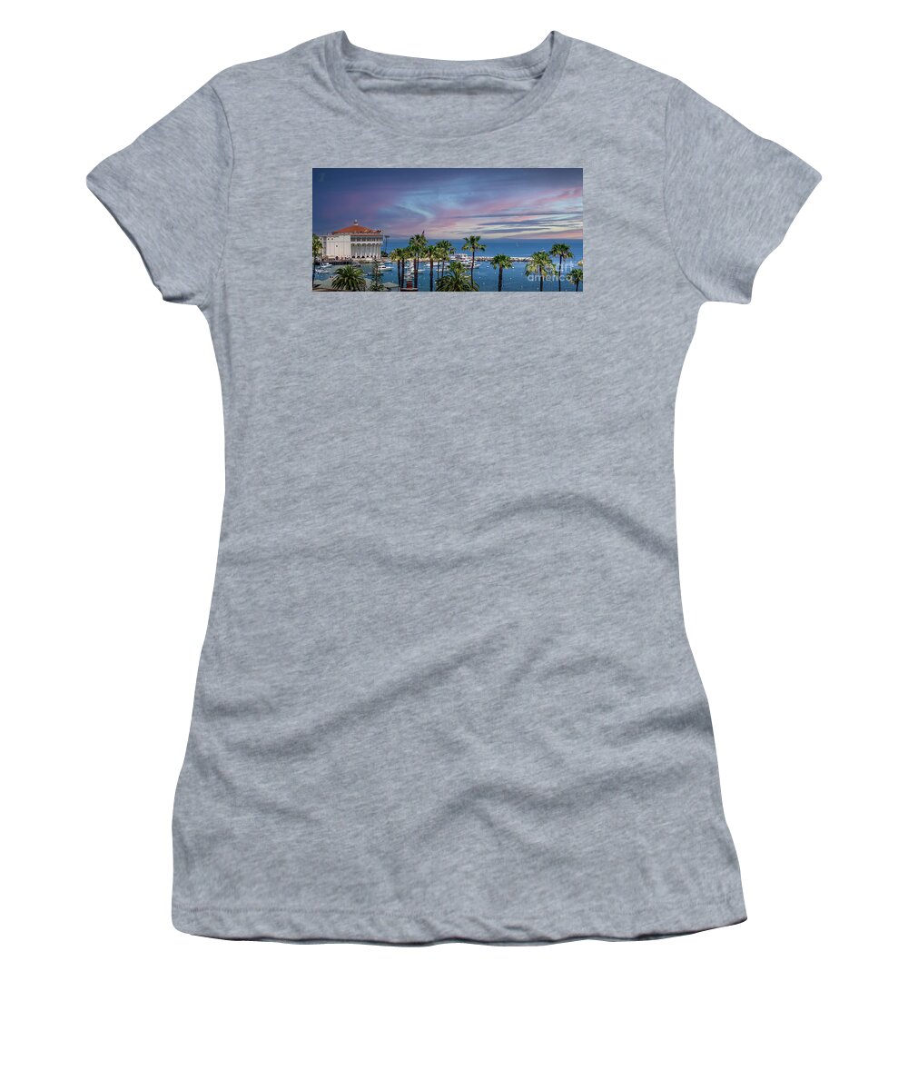 Catalina Island Women's T-Shirt featuring the photograph Catalina Harbor Casino by David Zanzinger