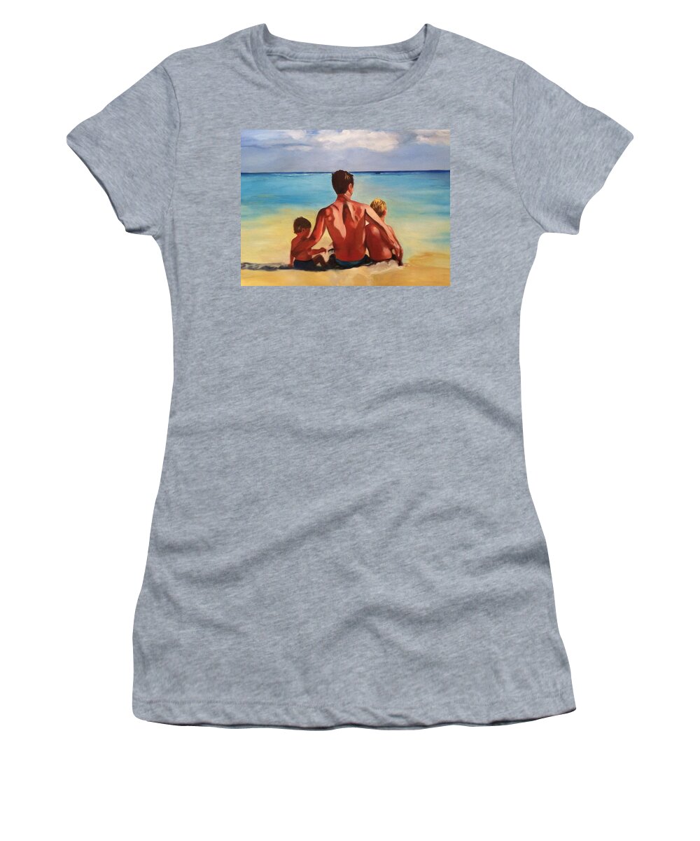 Sun Women's T-Shirt featuring the painting Cayman Holiday by Juliette Becker