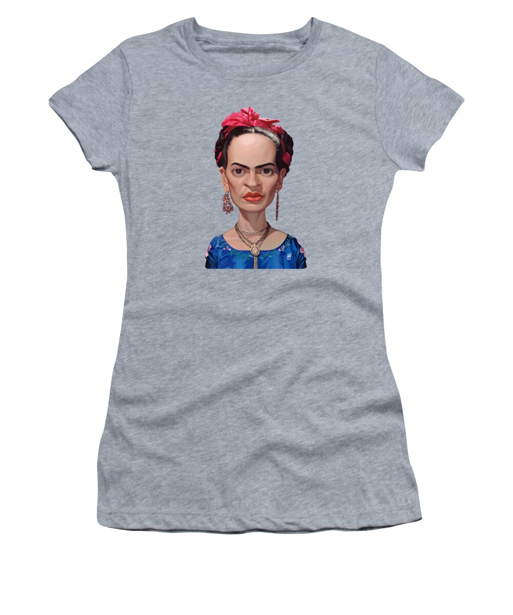 Illustration Women's T-Shirt featuring the digital art Celebrity Sunday - Frida Kahlo by Rob Snow