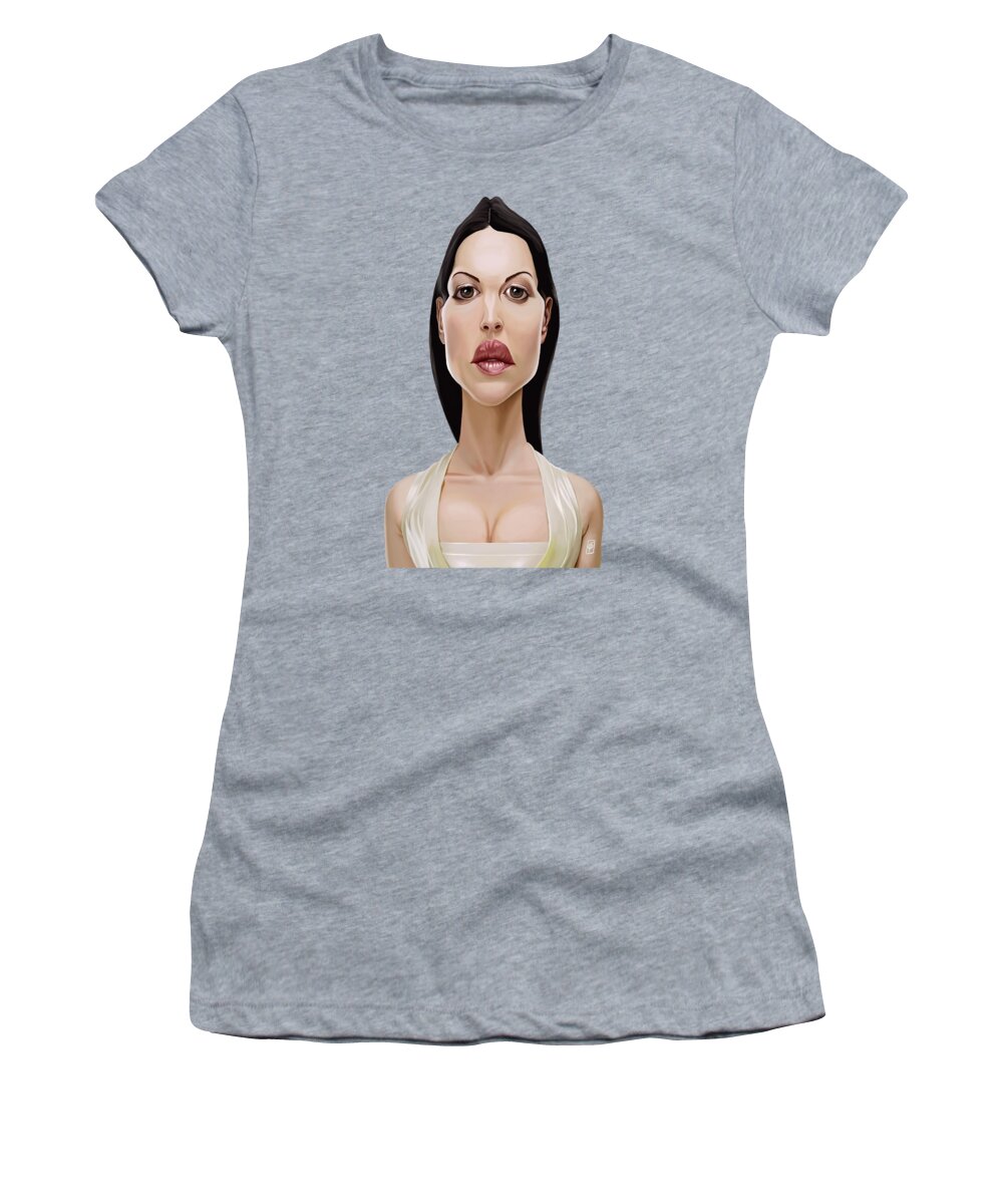 Illustration Women's T-Shirt featuring the digital art Celebrity Sunday - Monica Bellucci by Rob Snow