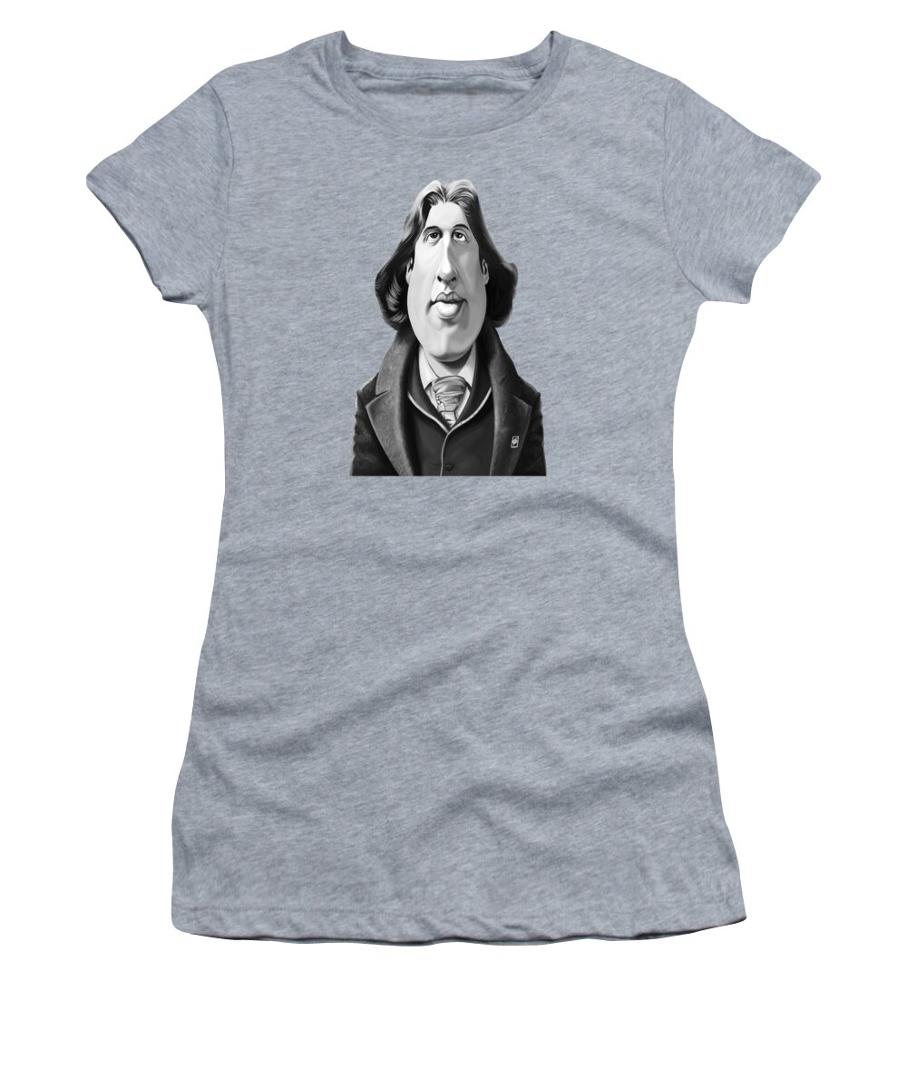 Illustration Women's T-Shirt featuring the digital art Celebrity Sunday - Oscar Wilde by Rob Snow