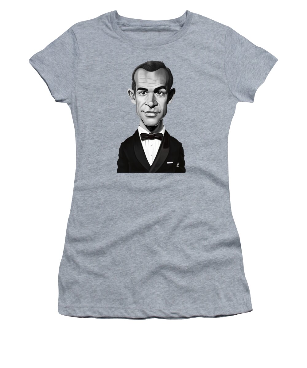 Illustration Women's T-Shirt featuring the digital art Celebrity Sunday - Sean Connery by Rob Snow
