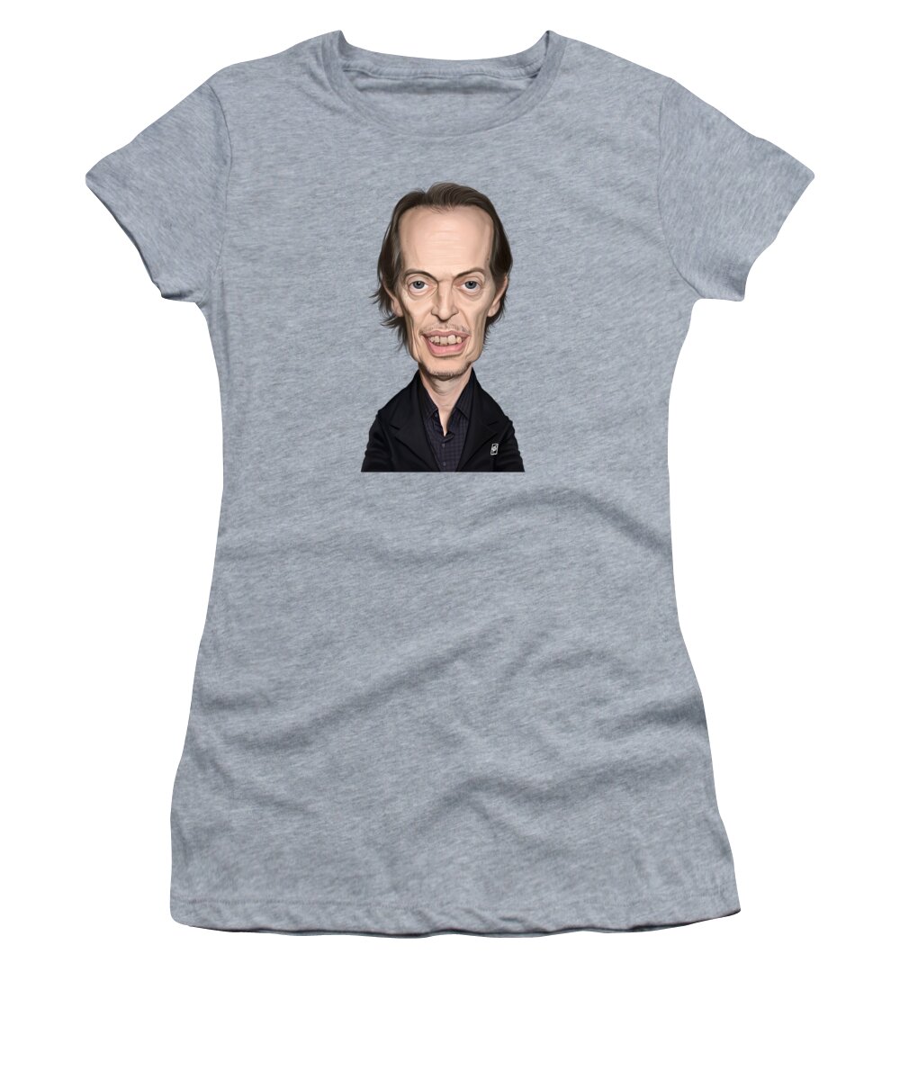 Illustration Women's T-Shirt featuring the digital art Celebrity Sunday - Steve Buscemi by Rob Snow