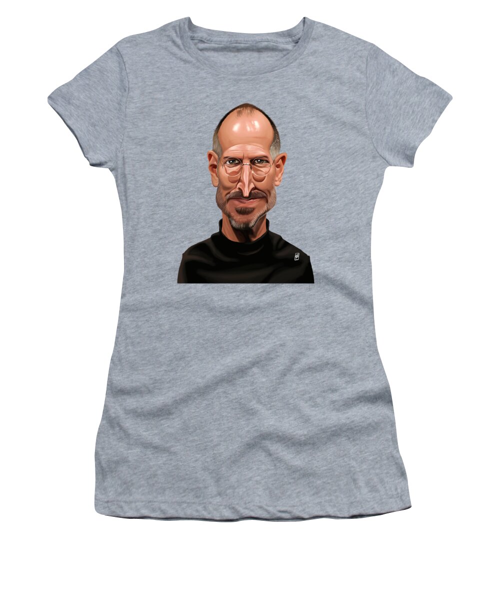 Illustration Women's T-Shirt featuring the digital art Celebrity Sunday - Steve Jobs by Rob Snow