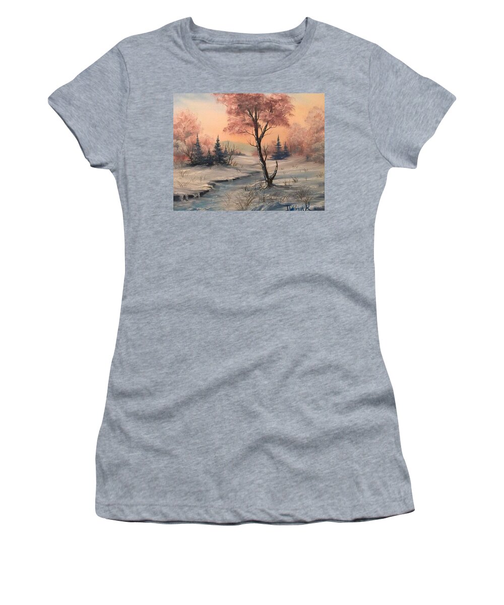 Women's T-Shirt featuring the painting Change of seasons by Justin Wozniak