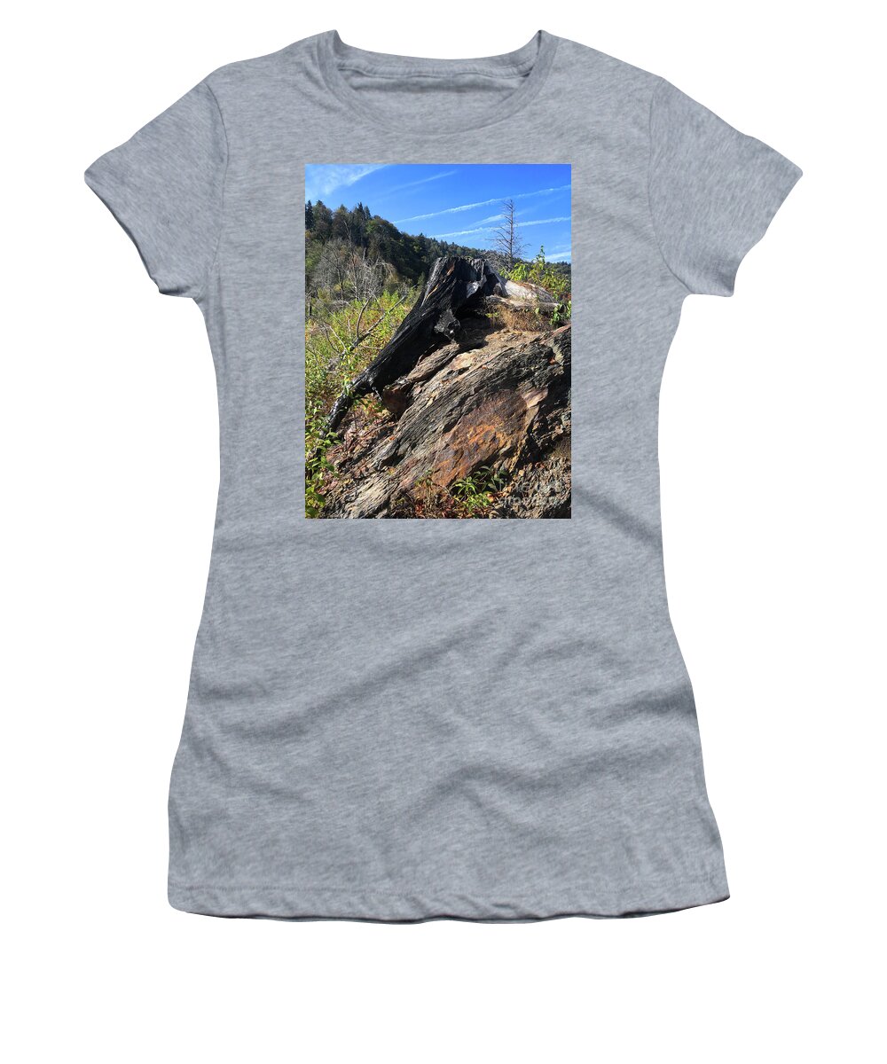 Chimney Tops Women's T-Shirt featuring the photograph Chimney Tops 20 by Phil Perkins