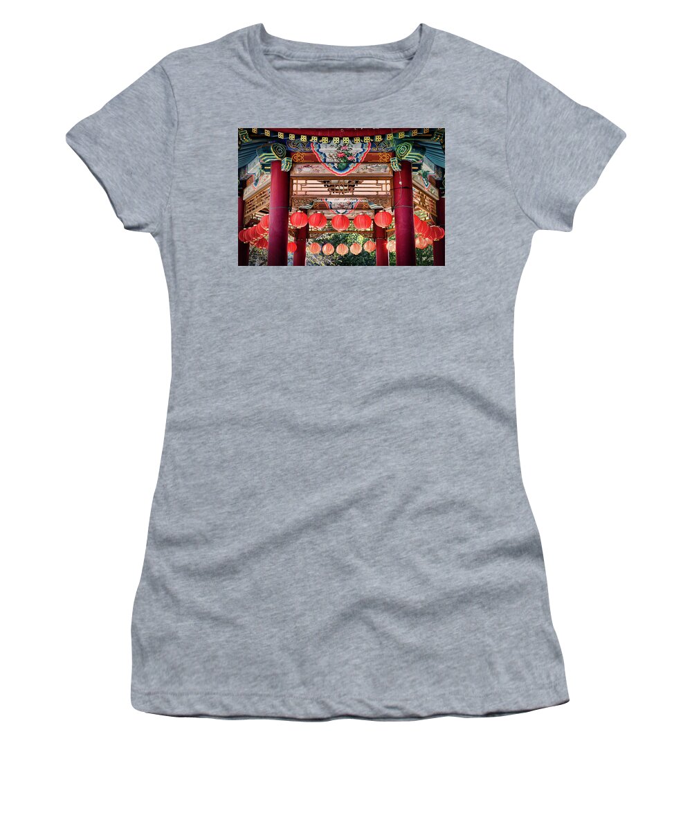 Asia Women's T-Shirt featuring the photograph Chinatown Gazebo by Bill Chizek