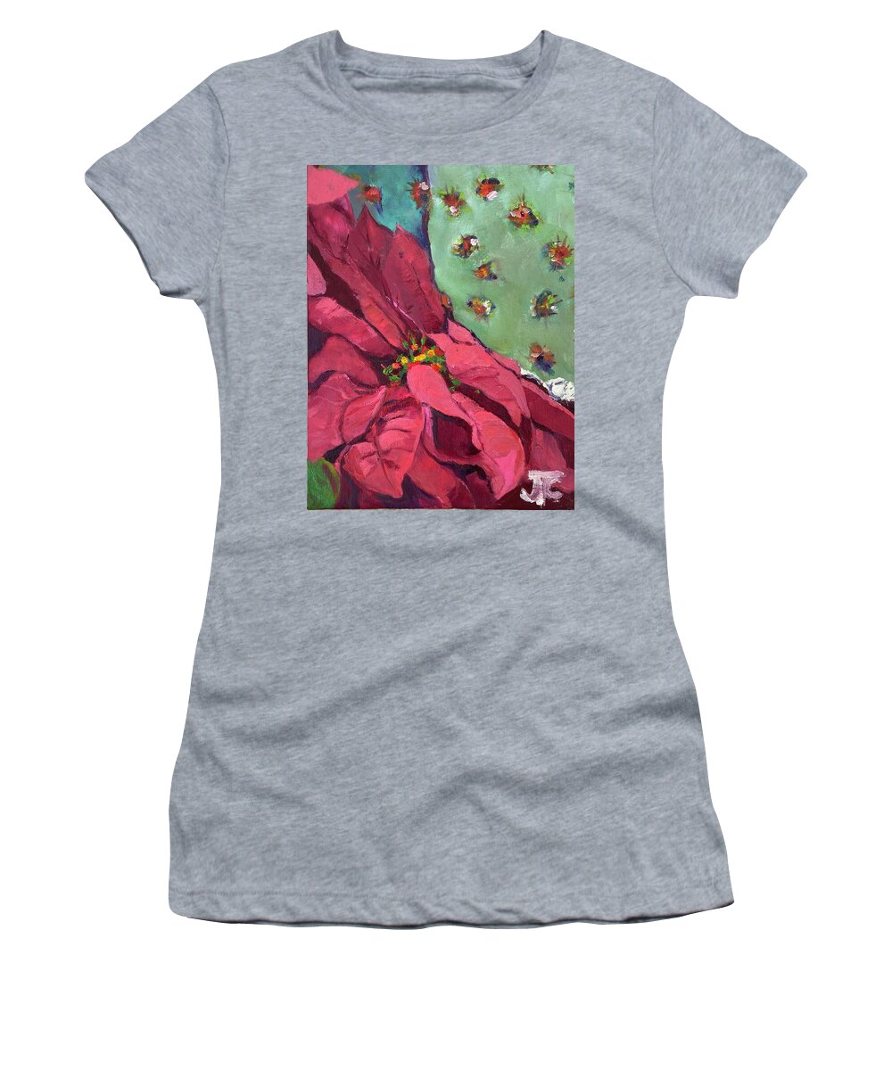 Cacti Women's T-Shirt featuring the painting Christmas 23 by Julie Todd-Cundiff