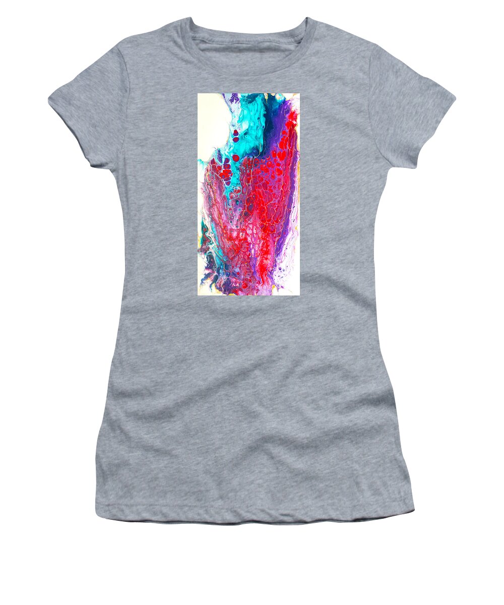Abstract Women's T-Shirt featuring the painting Coral Cheers by Christine Bolden