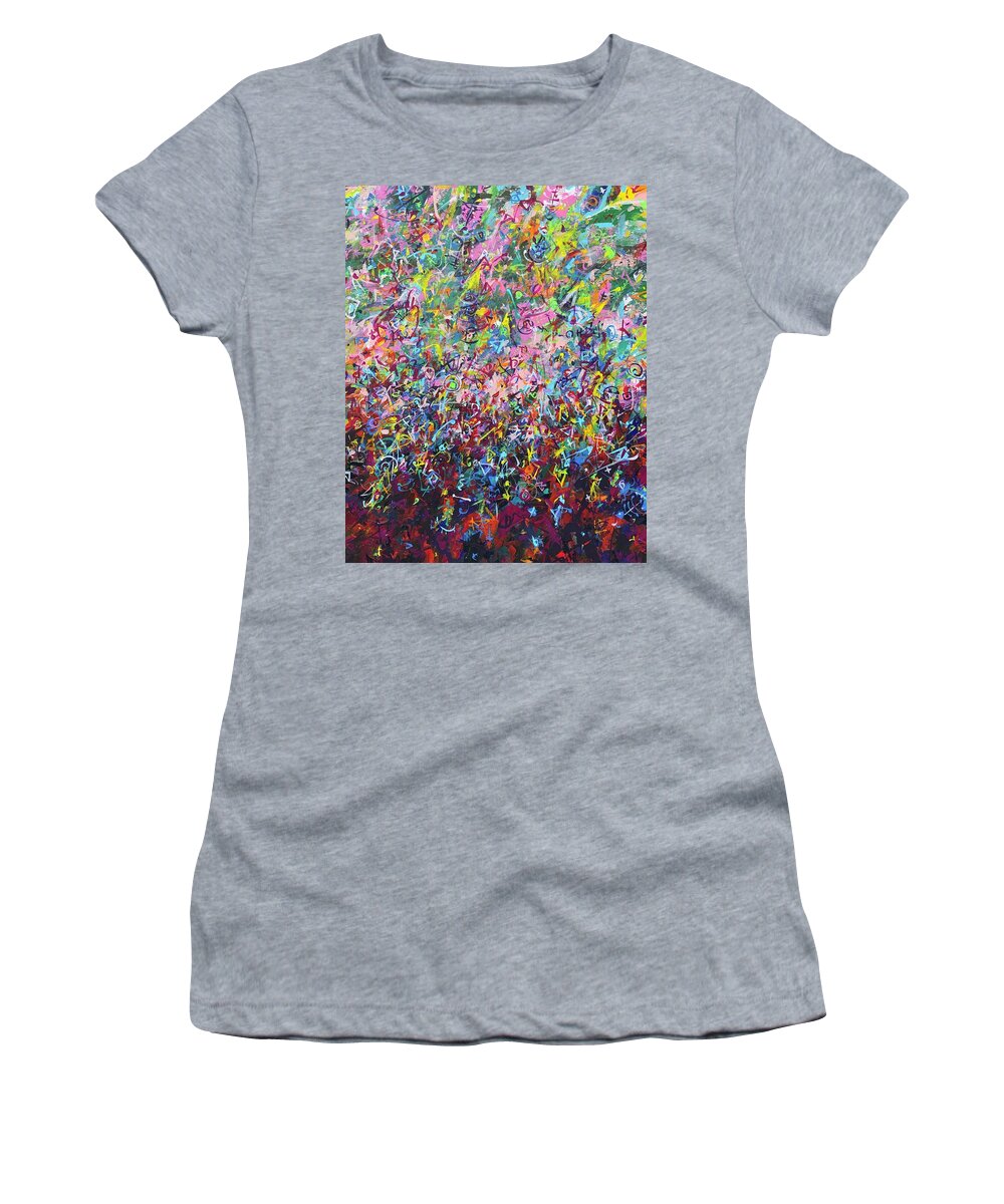 Abstract Women's T-Shirt featuring the painting Chromatic Emergencies by Fabrizio Cassetta