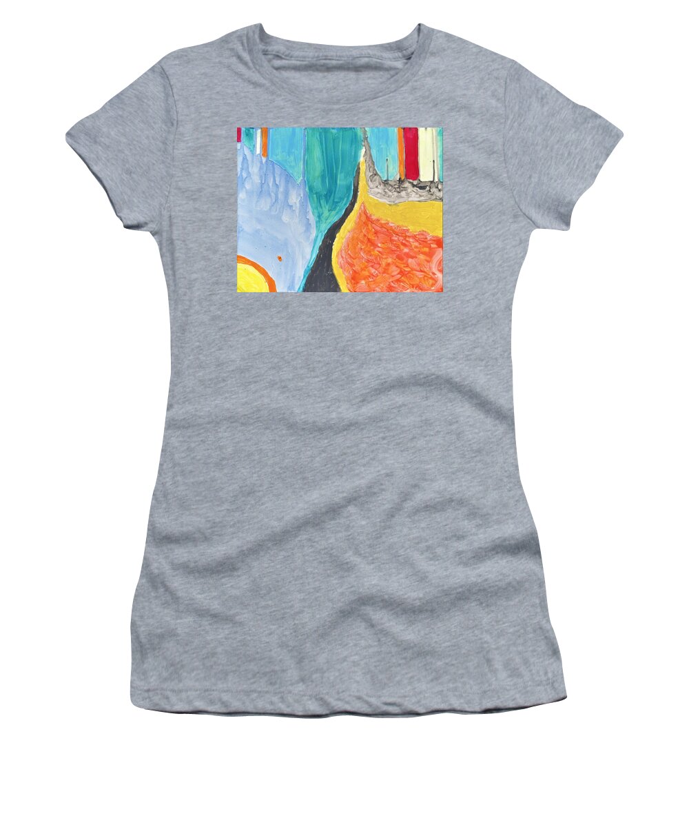 Abstract Women's T-Shirt featuring the painting Cipher by Phil Strang