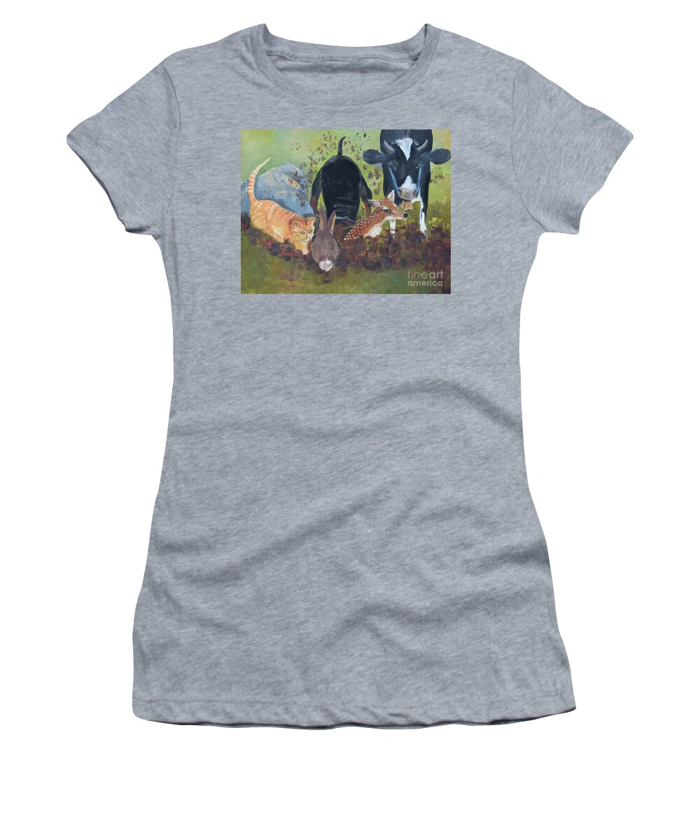  Women's T-Shirt featuring the painting Circle Around Faith by Jan Dappen