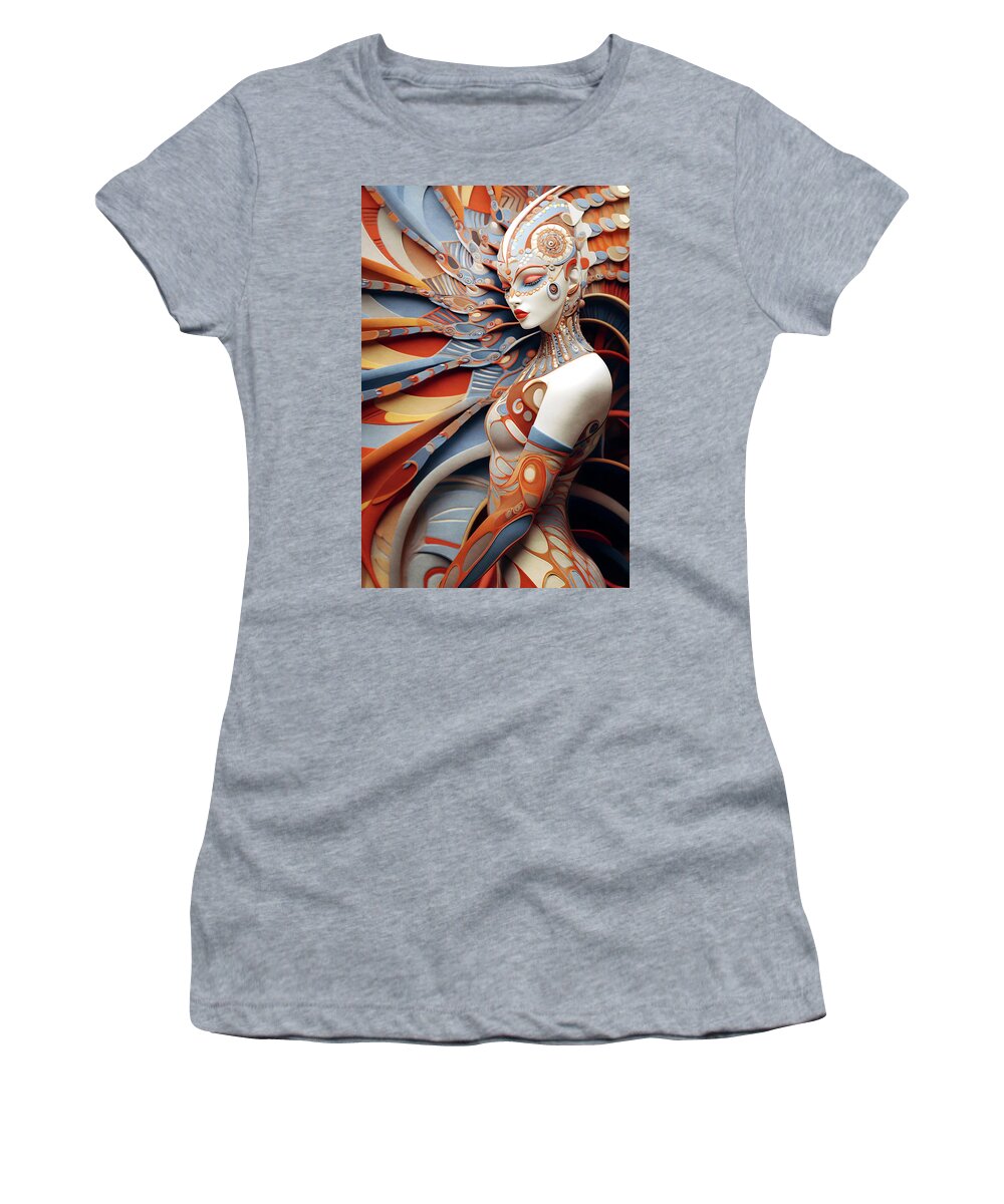 Woman Women's T-Shirt featuring the mixed media Cirque by Jacky Gerritsen